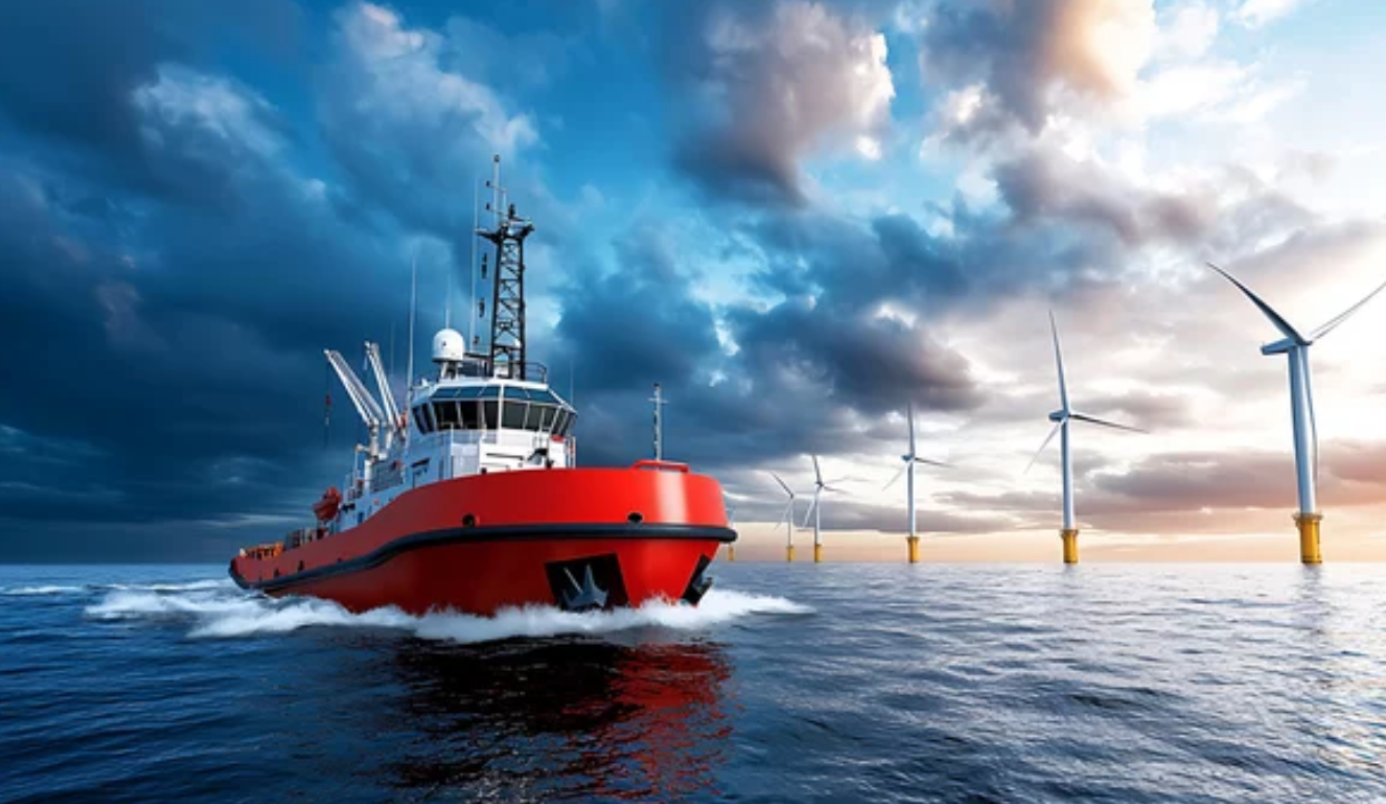 Mannskap på servicebåt